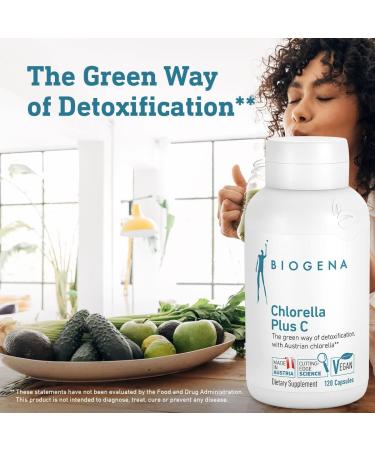 Organic Chlorella Plus C Capsules | Detox Support with Green Alga | 900mg Powder | Non-GMO Supplement - Buy Online on GoSupps.com
