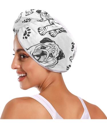 Sad Bulldog Hair Towel 2 Pack | Super Absorbent Quick Dry Hair Turbans for Women & Girls - Buy Online on GoSupps.com