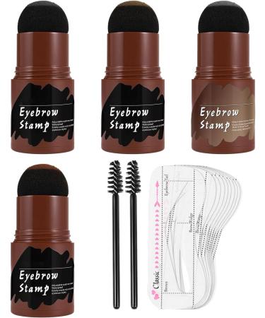 Eyebrow Template Stamp Set10Delte Eyebrow Shape Kit with Waterproof Powder Long usable eyebrow set with precise template ideal for beginners for a quick natural eyebrow Dark Brown - Buy Online on GoSupps.com