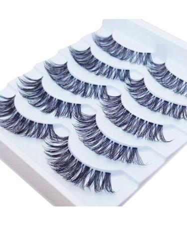 Holangela 5 pairs of false eyelashes faux eyelashes natural look naturally artificial eyelashes thick eyelashes natural for make-up self-adhesive eyelashes reusable eyelashes fast and black unit size