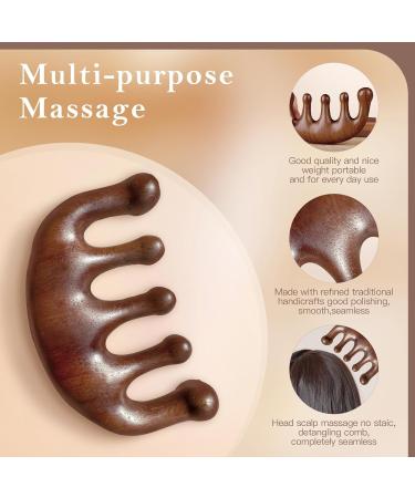 Buy Kotkiddy Wooden Massaging Comb - 2 Piece Set Wide Tooth Natural Golden Sandalwood for Head Massage & Fatigue Relief - International Shipping Available - Buy Online on GoSupps.com