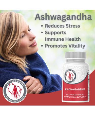 Dairyland Management Ashwagandha Capsules 150ct - 1000 mg per Serving Max Strength Ashwagandha Root Powder - Herbal Supplements and Extract - Buy Online on GoSupps.com