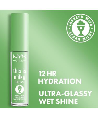 NYX This Is Milky Gloss Lip Gloss- Mint Chocolate Chip Shake | Vegan, 12 Hour Hydration | Mint Green Scented - Buy Online on GoSupps.com