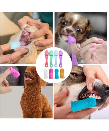 8pcs Pet Toothbrush Finger Dog Toothbrush Pet Two Finger Toothbrush Finger Brush for Dog Teeth Small Dog Toothbrush Silicone Wrap Two Finger Cat Toothbrush - Buy Online on GoSupps.com