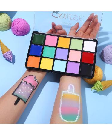 UCANBE Face Body Paint Oil Palette - 15 Macaron Colors for Halloween, Cosplay, Parties & Festivals - Buy Online on GoSupps.com