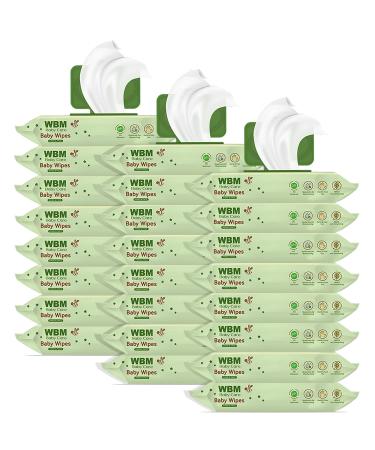 WBM Baby Care Unscented Baby Wipes-24 Flip-Top Pack, (1152 Total) Unscented  Pack 24