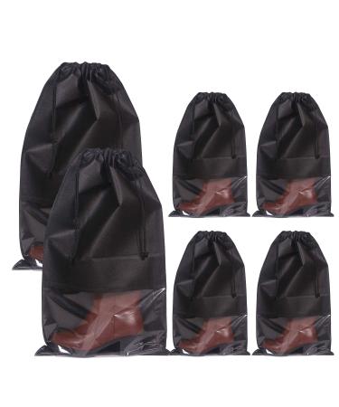 DIOMMELL Set of 6 Tall Boot Bags for Travel Non-Woven with Rope for Women Large Shoe Protector Cover Storage Organizers Pouch