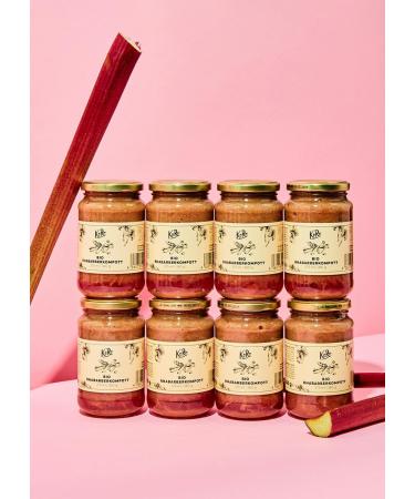 KoRo Organic Rhubarb Compote 8x360g - Premium Sugared Rhubarb for Baking & Desserts - Enjoy Pure | Organic Quality - Buy Online on GoSupps.com