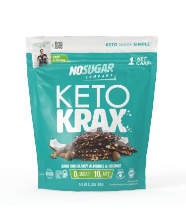 No Sugar Keto Krax, Dark Chocolate Almond and Coconut, Low Carb Snacks, Keto Food, Sugar Free Treats, Gluten Free, All Natural, Low Carbs, Healthy Snack Foods, Diabetic Friendly Ketogenic Products (17.28 ounces) 1.07 Pound