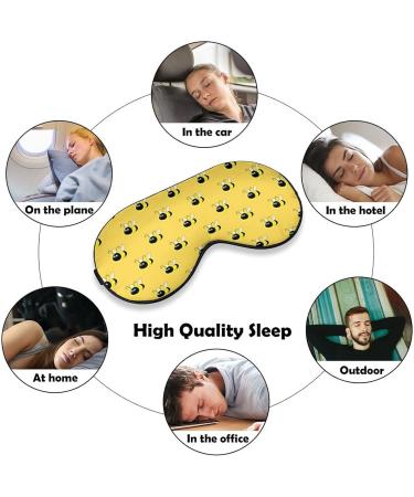 Yellow Bees Sleep Mask Eye Cover - Adjustable Strap, Blocks Light for Night Travel - Men Women - Buy Online on GoSupps.com