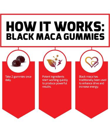 Force Factor Black Maca Gummies - Increase Energy & Strength with Black Maca Root, BioPerine for Absorption - Passion Berry Flavor - 60 Gummies - Buy Online on GoSupps.com