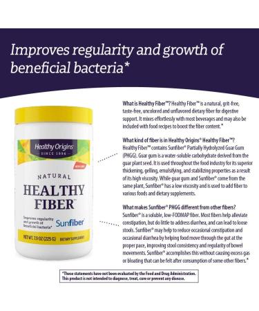 Healthy Origins Fiber All Natural Non-GMO 7.9 Ounce - Digestive Health Support - Buy Online on GoSupps.com