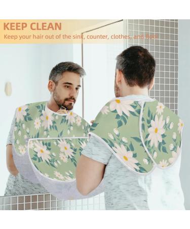 Spring Daisies Beard Bib Apron | Non-Stick Waterproof Hair Catcher for Men | Ideal Grooming Cloth with Suction Cups | Perfect Gifts for Men - Buy Online on GoSupps.com