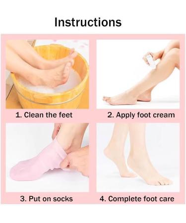 BAIYSFFG 2 Pairs Moisturizing Socks Silicone Moisturizing Socks Anti Slip Aloe Socks for Dry Cracked Feet Women & Softening Dry Cracked Feet Rough Skins Calluses Spa Gel Socks Foot Care After Pedicure - Buy Online on GoSupps.com