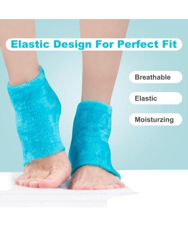 Moisturizing Heel Socks 2 Pairs Gel Lined Fuzzy Toeless Spa Socks Skin Softening Footcare Treatment Socks for Cracked Heels Dry feet Foot calluses Sock (SFDFN001) - Buy Online on GoSupps.com