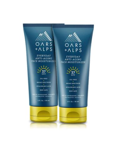 Oars + Alps Everyday SPF 37 Sunscreen Body Lotion Skin Care Infused with Aloe Leaf Juice and Vitamin E 2ct 2 Count