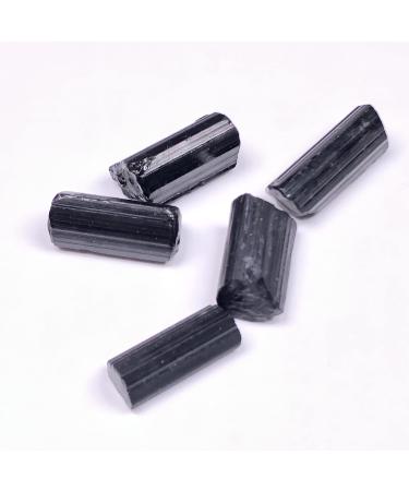 Natural Crystal Rough Natural Crystals and Stones 5 Pack Natural Black Tourmaline Crystal Rough Specimens Crystal Stones Gems Raw Minerals for Decoration QINTINYIN 11-20mm