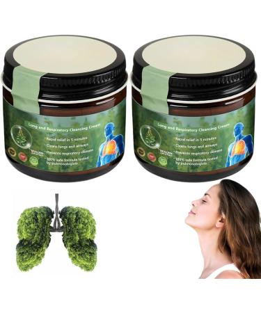 Mullein Clear Lung Repair Cream Lung and Respiratory Cleansing Cream Clear Lungs Extra Strength Clear Lung Cream for Improve Lung Health Mullein Lung Cream for Lungs and Mucus Relief Support (2)