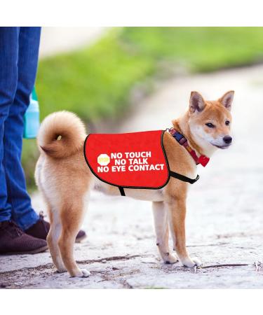Nervous Dog Jacket Vest Service Dog Working Dog No Touch No Talk No Eye Contact Slogan Warning Vest (EYE CONTACT M) - Buy Online on GoSupps.com