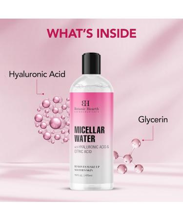 Botanic Hearth Micellar Water | Gently Cleanses Makeup Remover With Dual|Phase Formula Pack Of 2 (16 Fl Oz Each) | Suitable For All Skin Types 16 Fl Oz (Pack of 2) - Buy Online on GoSupps.com