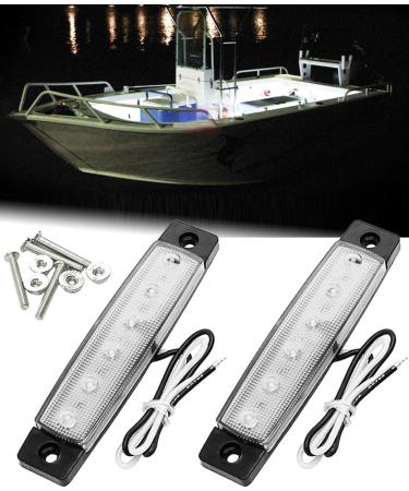 Shangyuan LED Interior Boat Lights, Utility Slim Strip Bar Light Fit Courtesy Lighting Cockpit Lights Navigation Light White (Pack of 2) white 2pcs