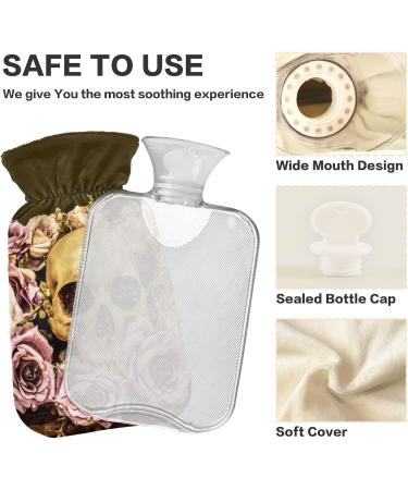 Naanle Human Skull Rose Hot Water Bottle - 2L for Pain Relief & Therapy | Transparent Heat Bag for Hands & Feet - Buy Online on GoSupps.com