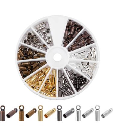 PandaHall 210pcs Cord End Caps: Brass Glue-in Terminators for 2mm Beading Wire Jewelry - 12mm Inner Diameter, 6 Colors - Buy Online on GoSupps.com