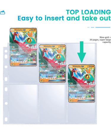 360 Pockets Binder Card Sleeves Double-Sided 9 Pocket Trading Card Pages for 3 Ring Binder  Clear Plastic Pages Sleeves for Sport Cards  Business Cards  Game Cards  Photos 20 - Buy Online on GoSupps.com