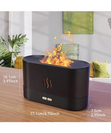 Colorful Flame Air Aroma Diffuser Humidifier | Upgraded 7 Flame Colors | Noiseless Essential Oil Diffuser for Home Office Yoga | Auto-Off Protection | 180ml (8Hours Black) - Buy Online on GoSupps.com