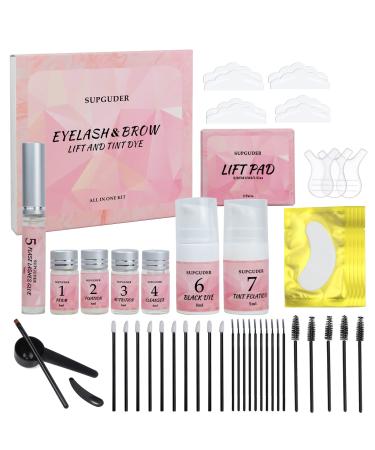 4 in1 lash lift and tint kit black,Brow Lamination Kit with Black Color Long-lasting For 6-8 Weeks Eyelash & Eyebrow Perm Kit Diy Professional,Easy to Use at Home & Salon Supplies