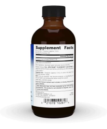 Planetary Herbals Full Spectrum Elderberry Fluid Extract Supplement 4 Fluid Ounce - Buy Online on GoSupps.com