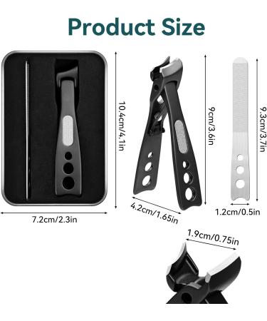 Premium Stainless Steel Ingrown & Thick Nail Clipper with Slant Curved Blade and Built-in Nail File Heavy Duty Toe Nail Clippers for Thick Nails, Men, Women Black - Buy Online on GoSupps.com
