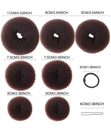 7pcs MORGLES Donut Hair Bun Maker Set - Dark Brown | Includes 5 Elastic Bands & 20 Hair Pins - Buy Online on GoSupps.com