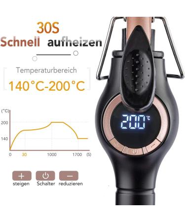 9mm Mini Curling Iron - Professional LCD Curler 140-200 Fast Heating Includes Gloves & Clips - Perfect for International Shipping - Buy Online on GoSupps.com