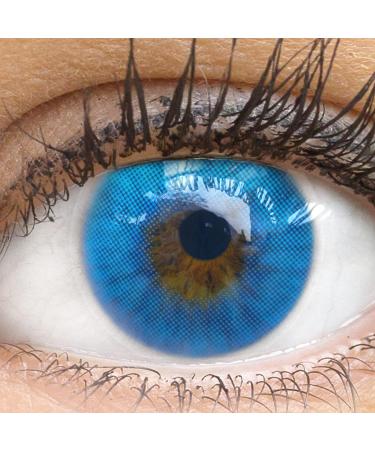 Buy Glamlens Colored Contact Lenses - Monthly Soft Hydrogel 2 Pieces + Lens Case - Amalfi Azul (Intensive Blue) - No Starch 0.0 Diopters - Natural Colors for a Flawless Look - Buy Online on GoSupps.com