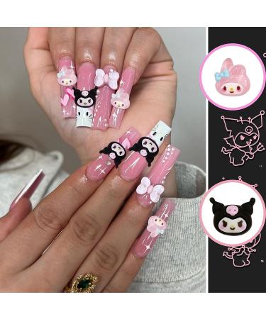 70PCS Cartoon Kuromi Nail Charms - Kawaii 3D Resin My Melody Cinnamoroll Nail Art Decorations - Buy Online on GoSupps.com