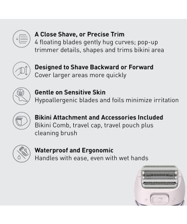 Panasonic ES-WL80-V Women's Electric Shaver - Cordless 4-Blade, Bikini Attachment, WetDry Use (Purple) - Buy Online on GoSupps.com