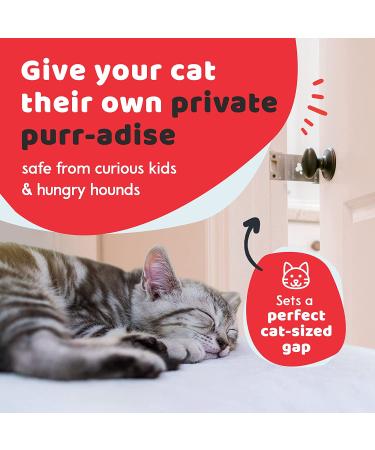 Childproof Cat Door Stopper - Keep Dogs & Kids Out of Cat Litter Box & Food - Steel Silver - Buy Online on GoSupps.com