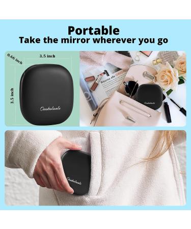 Omobolanle LED Vanity Mirror 10X Magnifying Compact Portable Travel Makeup Mirror with Lights - Ideal Gift for Girlfriend, Mother, Daughter (Black) - Buy Online on GoSupps.com