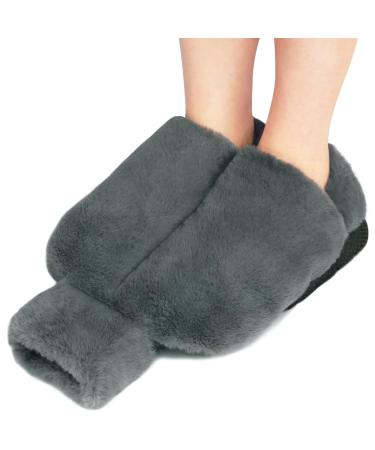 Rotres foot warmers heat bottle Feet 2l large gray foot warmers without electricity 2 in 1 foot heat bottle for women/men/adults ultraich winter foot heating heating mat (36x30cm)