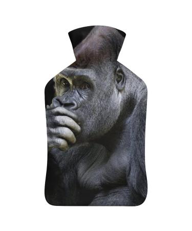 Funny Orangutan Hot Water Bottle With Cover Plush Bed Bottle Hand Warmer For Adults And Children 26.5X15.3cm