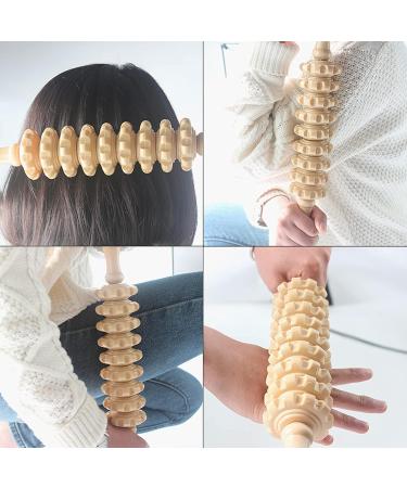 Haobin Wooden Massage Stick - Deep Tissue Roller for Neck Back & Body Relief | Premium Massage Device - Buy Online on GoSupps.com