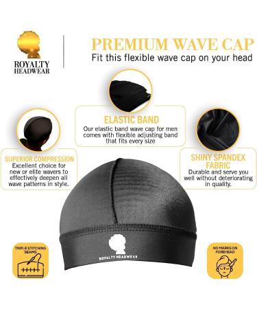 Royalty Headwear Premium Wave Cap for 360, 540, 720 Waves - Black - Buy Online on GoSupps.com