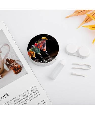 Martini Drink Print Contact Lens Case - Durable Plastic Travel Care Box for International Shipping - Buy Online on GoSupps.com