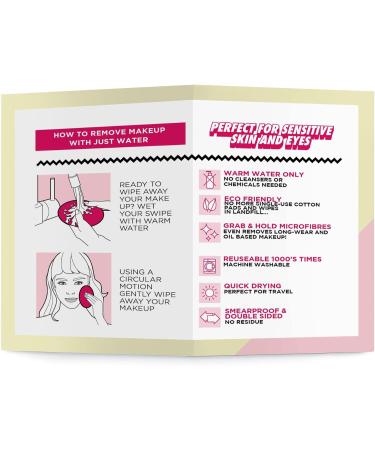 Magnitone Wipe Out Swipes Eco Friendly Microfibre Makeup Removal Cleansing Pads Remove Makeup with Water Reusable Use on Sensitive Skin Eyes and Lips No Cleanser Needed Silver & Pink Pack of 6 - Buy Online on GoSupps.com