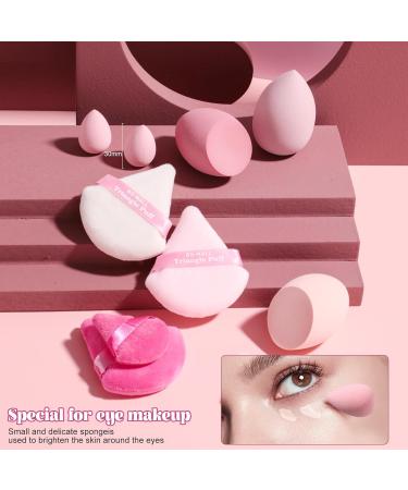 BS-MALL Pink Makeup Sponge & Triangle Puff Set - 10 Soft Pearl Cotton Sponges for Flawless Foundation & Concealer Application - Perfect for Detailed Makeup - Buy Online on GoSupps.com
