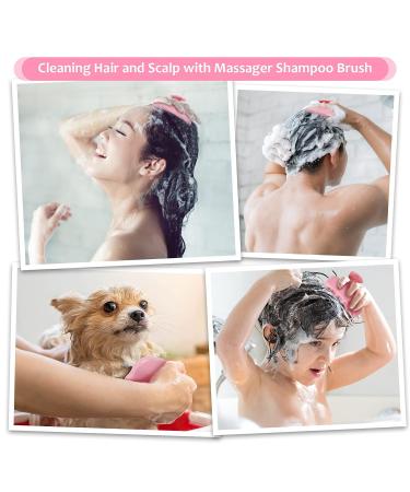 URTHEONE 2 Pack Hair Scalp Massager Shampoo Brush - Soft Silicone Bristles for Hair Growth and Dandruff Removal (Black&Pink) - Buy Online on GoSupps.com