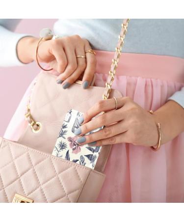 Buy Leather Lipstick Case Organizer with Mirror Mini Lipstick Holder Bag for Travel | Cartoon Bottle Leaf Plants Design - Buy Online on GoSupps.com