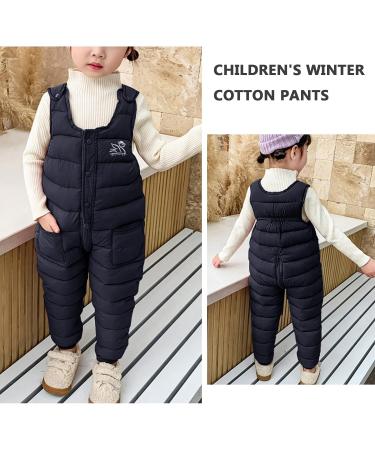 Panegy Kids Toddler Snow Pants Bib Snowsuit | Water-Resistant & Windproof Insulated Ski Overalls | 9-12 Months Navy Blue - Buy Online on GoSupps.com