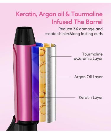 Farery Mini Curling Iron - 25mm Travel Size | Adjustable Temperatures & Ceramic Keratin Infusion for Short Hair - Buy Online on GoSupps.com